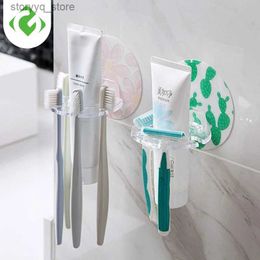 Toothbrush Holders 1PC Plastic Toothbrush Holder Toothpaste Storage Rack Shaver Tooth Brush Dispenser Bathroom Organiser Accessories Tools GUANYAO Q231202