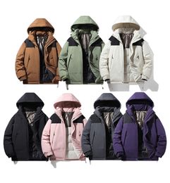 Men designers design winter down jacket oversize hooded embroidered warm parka Men's down jacket embroidered letter coat overalls