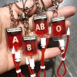 Bag Parts Accessories Style 1 Pcs Blood Type A B O AB Plasma Pack PVC Pendant DIY Jewellery Making Gift Charm Keychain Accessory Keyring 231202