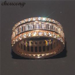 choucong Full 15ct Diamond Rose Gold 925 sterling Silver Engagement Wedding Band Ring For Women Gift273Y