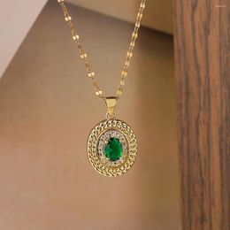 Pendant Necklaces Mafisar Gold Plated Shiny Zircon Geometric For Women Aesthetic Delicate Necklace Fashion Party Jewellery Gifts