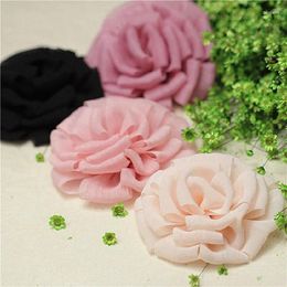 Decorative Flowers 4Pcs/lot Exquisite Chiffon Artificial Diameter 8.5cm Silk Fake DIY Applique A1460