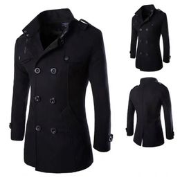 Men's Jackets Coat High Quality Spring And Autumn Woolen Jacket For Men Overcoat for Male Double Breasted 231201