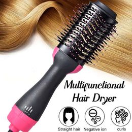 Hair Straighteners Air Brush MultiFunction Dryer Straightener Curler Comb One Step Professional Salon Styler and Volumizer Ion Blow 231201