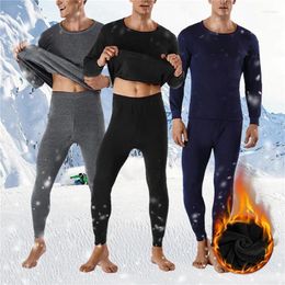 Men's Thermal Underwear 2024 Autumn Winter Seamless Set Men V-neck Thicken Slim Long Sleeve T-shirt Johns 2 Pcs Suit