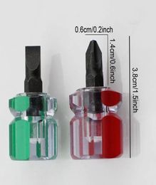 Portable Mini Screwdriver Mini Small Pocket Radish Head Screw Driver Transparent Handle Repair Hand Tools Car Repair Screwdriver T1396603