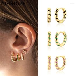 Hoop Earrings 925 Sterling Silver Ear Needle Colourful Crystal For Women Fashion Round Gold Fine Jewellery Party Gifts