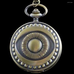 Pocket Watches Old Civilization Strange Eyeball Quartz Watch Vintage Chain Men's And Women's Waist Necklace Accessories Clock