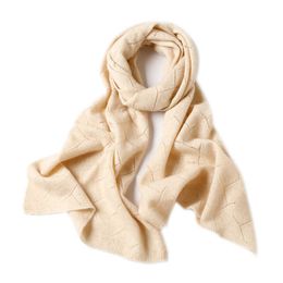 Knitted solid color scarf for women's winter high-end wool 2022 new cashmere thin Korean version versatile small scarf