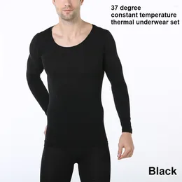 Men's Thermal Underwear Seamless Long Sleeve Winter Office School Tops Suit