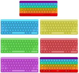 Computer Keyboard Push Bubbles Toys Cell Phone Straps Adult Stress Relief Finger pet Games Pad Colourful Math Numbers Children Education Pads8044452