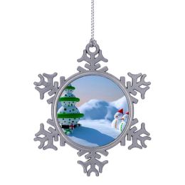 100pcs Sublimation metal snowflake blank christmas ornaments hot transfer printing ornament consumables diy gifts both sided printing SN184
