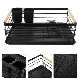 Kitchen Storage Iron Rack Drying For Sink Dish With Cutlery Holder Dishes Plate Shelf