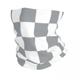 Scarves Gray And White Checkerboard Bandana Neck Gaiter Printed Balaclavas Face Scarf Warm Cycling Fishing For Men Women Adult Washable