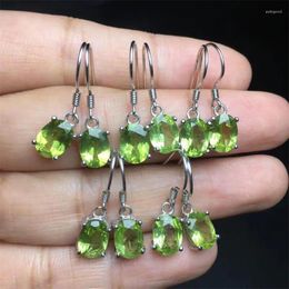 Strand Natural Olivine Faceted Stone Drop Earrings Energy Gemstone For Women Stretch Jewellery Healing Birthday Present
