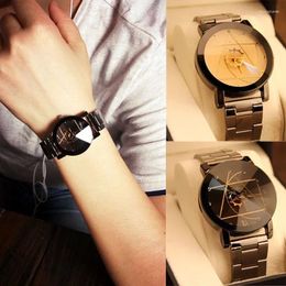 Wristwatches Male And Female Couple Watch Steel Band Leisure Sports Quartz V49