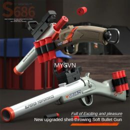 S686 Spray Soft Bullet Toy Gun Shell Ejection Launcher Manually Loaded Shotgun Model Cs Outdoor Game Prop Adult Children Birthday Gifts