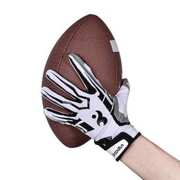 Sports Gloves 1 Pair American Football for Adults Full Finger Anti Slip Silicone Baseball Glove Rugby Adjustable Wristband 231202