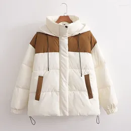 Women's Trench Coats 2024 Autumn Winter Puffer Jackets Cropped Lightweight Hooded Warm Puffy Outwears