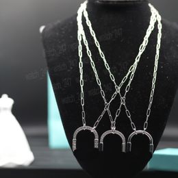 Mode Luxus Halskette Designer Anhänger Schmuck Schlossform Ketten mit Diamanten Halsketten S925 Platin Gold Roséschmuck Weihnachten Valentinstag Geschenk