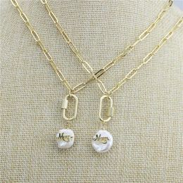 Pendant Necklaces 16inch 5pcs/lot Design Colorful Cz/pearl Mom's Love Necklace Dubic Zircon Component Plated Chain Wholesale