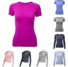 Swiftlys Tech Yoga Womens Sports t Shirts Wear Ladies Long-sleeved T-shirts Moisture Wicking Knit High Elastic Fitness Fashion Tees 333