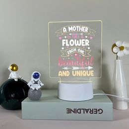 Decorative 3D acrylic LED night light table party the most beautiful birthday gift for mothers Mother's Day gift decoration bedside lamp 231202