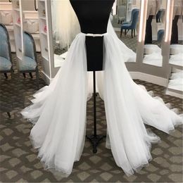 Skirts White Detachable Tulle Overskirt Skirt Elastic Waist Layers Illusion Bridal Overlay Wedding Long Over Maxi Party Ski
