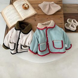 Jackets Baby Clothing Kid Coat 2023 Korean Style Autumn Winter Boy Double-sided Girl Thick Plush Jacket Warm Casual Simple