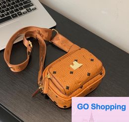 Leather Camera Bag Shoulder Crossbody Waist Bag Small Square Bag Women's Bag Korean Style Bags Top Quality