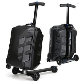 Suitcases 21 Inch Carry On Luggage Trolley Kids Sit Scooter Travel Suitcase Lazy Case337O