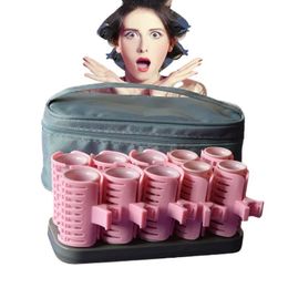 Hair Rollers High Quality 10 Pcs/Set Electric Roll Hair Tube Heated Roller Hair Curly Styling Sticks Tools With Case 231202