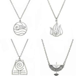 Avatar The Last Airbender Pendant Necklace Air Nomad Fire and Water Tribe Link Chain Necklace For Men Women High Quality Jewellery G245Y