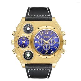 Wristwatches Large Dial Sports Casual Quartz Watch Men's Belt Compass Fashion Mens Watches Man Business