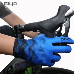 Sporthandskar Giyo Luvas de Bicicletas Thermal Fleece Cycling Gloves Autumn Winter Sport Full Finger Mittens Road Bike Touch Screen Glove 231201