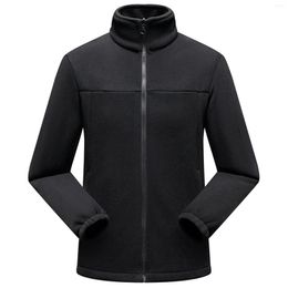 Men's Jackets Male Full Zip Polar Fleece Jacket Lightweight Fall Winter Coat For Man Windproof Outwear With Zipper Pocket Fast