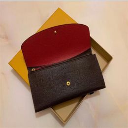 2 red bottoms lady long designer wallet multicolor designer coin purse Card holder women classic zipper pocke 60136 LB81 no box291W