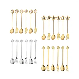 Dinnerware Sets 6 Pieces Stainless Steel Spoon Fork Xmas Flatware For Party Holiday Wedding