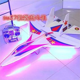 Electric RC Aircraft Fixed Wing SU 27 RC Glider with Auto Balance RTF Toys Children s Model DIY Airplane 231202