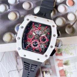 Men's Business New style Home Wine Barrel shaped 6-pin Full function Smooth Shell Needle Buckle Watch Burst