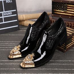 Dress Shoes Summer business dress men's shoes black snake embossed Genuine leather shoes dragon head pointed party Trend wedding shoes 231201