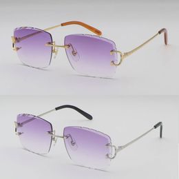 Factory outlet Selling Women Man C Decoration Wire Frame Sunglasses for women Rimless men glasses Outdoors mirrored Summer Outdoor Travelling Eyeglasses New Colour