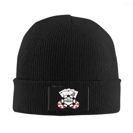 Berets Poker King Beanie Cap Unisex Winter Warm Bonnet Homme Knit Hats Hip Hop Outdoor Ski Skullies Beanies For Men Women