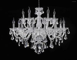 Chandeliers Clear 15 Lights K9 Crystal Chandelier Modern Luxurious Light Candle Pendant Lamp Ceiling Living Room Lighting For32x35