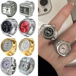 Cluster Rings 27 Styles Quartz Finger Watch Ring For Women Men Couple Digital Watches Elastic Stretchy Punk Jewellery Clock