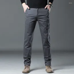 Men's Pants 2023 Autumn Winter Business Casual Long Suit Male Cotton High Elastic Straight Formal Trousers Plus Size 29-42
