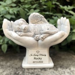 Other Pet Supplies Dog Memorial Stones Status For Garden Funerary And Tombstone Backyard Grave Markers in God's Hands 231201