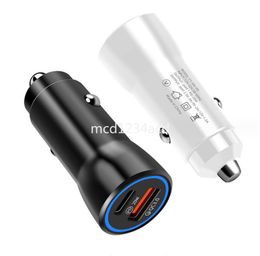 Universal Dual Ports USB C PD Car Charger Type c Power Adapters 12W 2.4A For Iphone 11 12 13 14 15 Samsung Galaxy S20 Note 20 S23 S24 Xiaomi Huawei M1