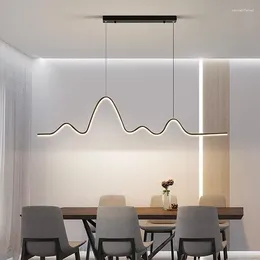 Pendant Lamps Modern Minimalist Led Lights Dimmable Black White For Table Dining Room Kitchen Haning Lamp Decorative Lusters