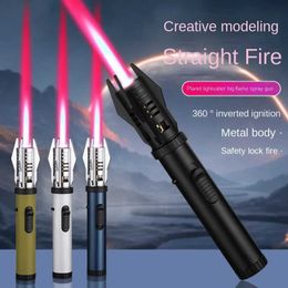 Brand Butane No Gas Lighter Torch 1300C Kitchen BBQ Windproof Unusual Cigarette Cigar Lighters Big Fire Jewellery Metal Weld